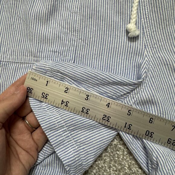 Alex & Jordan Shorts Womens Small Blue White Seersucker Rope Belt Linen Blend - Picture 10 of 10